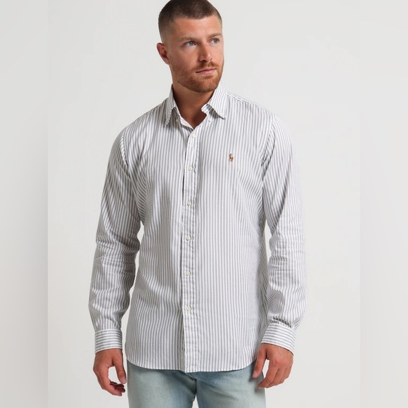 Ralph Lauren Classic Fit Striped Long Sleeve Button Down Shirt - Picture 1 of 8